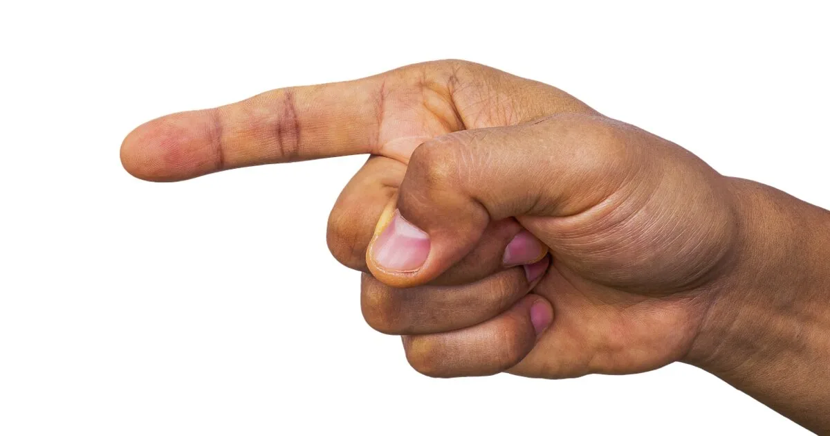 hand with pointing index finger